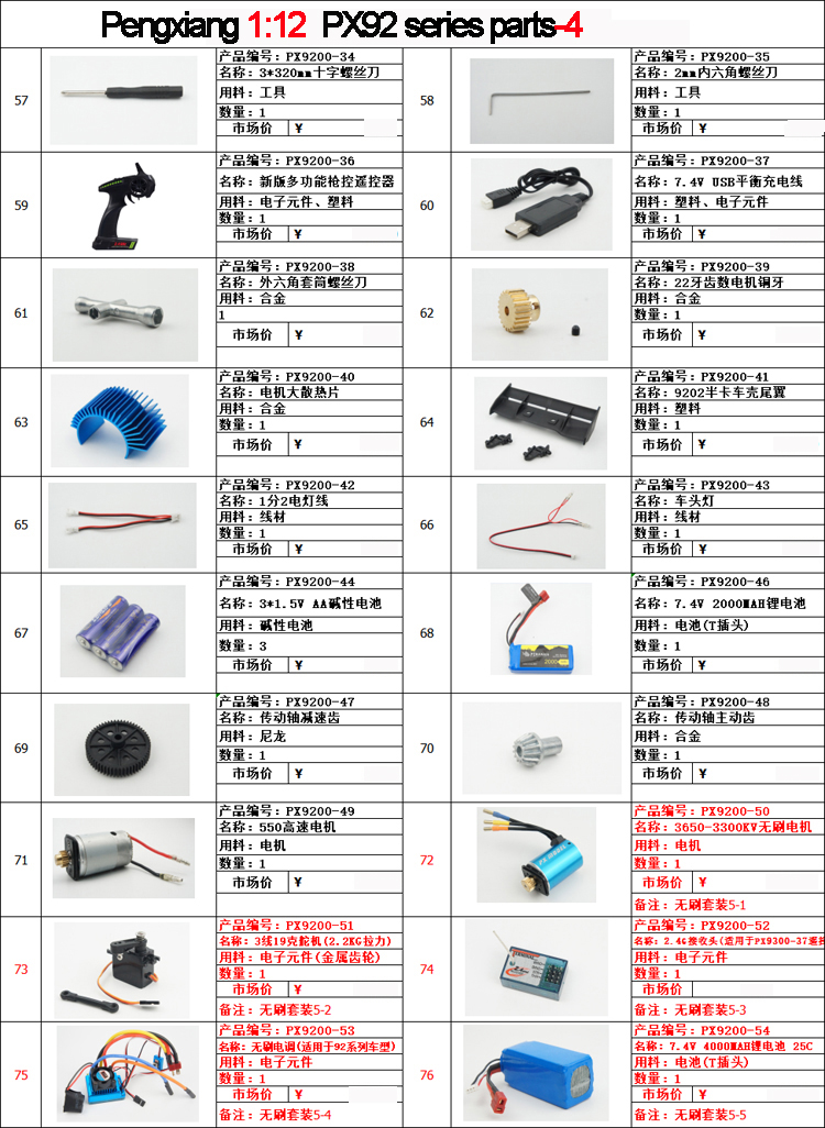 radio control parts